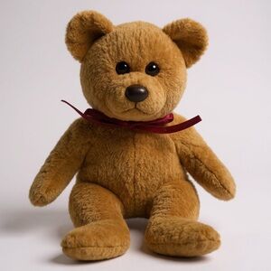 Ty “Curly” Brown Teddy Bear Beanie Babe EUC No Tag